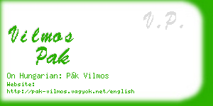 vilmos pak business card